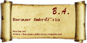 Berauer Ambrózia névjegykártya